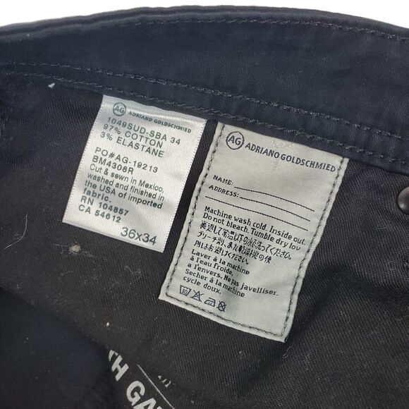 AG ADRIANO GOLDSCHMIED Jeans THE PROTEGE Mens 36x34 Black Straight Leg Casual - Picture 6 of 9